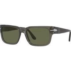 Persol PO3315S Transparent Taupe Grey/Green Polarised Glass Lenses 55 Eye Size