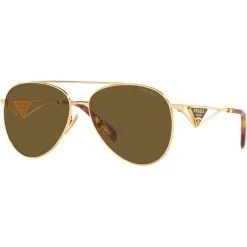 Prada   PR73ZS Gold/Dark Brown Lenses 61 Eye Size