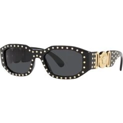 Versace  VE4361 Black And Gold Studs/Dark Grey Lenses