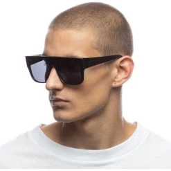 Le Specs   Bravado Matte Black/Smoke Lenses -Fashion Sunglasses Store Le Specs Bravado Matte Black Sunglasses Face Angle result 82509.1690438045.1280.1280