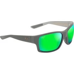 Maui Jim   Mangroves Matte Dark And Light Grey/Maui Green Glass Polarised Lenses