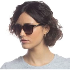 Le Specs   No Biggie Black And Tort/Khaki Gradient Lenses -Fashion Sunglasses Store No Biggie Black and Tort Sunglasses Face Angle result 58646.1690934606.1280.1280