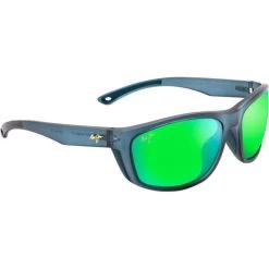 Maui Jim   Nu'u Landing Matte Teal And Aquamarine Rubber/Maui Green Glass Polarised Lenses