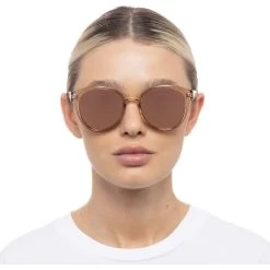 Le Specs   Paramount Tan/Brass Mirror Lenses -Fashion Sunglasses Store Paramount Tan Sunglasses Face Front result 73964.1690950692.1280.1280