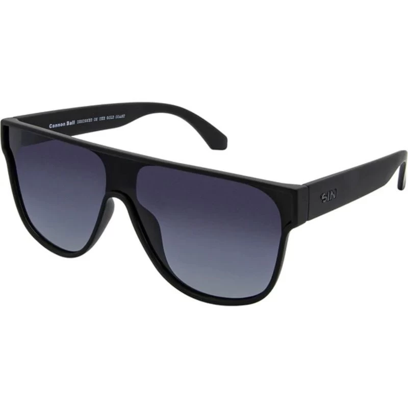 SIN Eyewear   Cannon Ball Matte Black/Grey Gradient Polarised Lenses